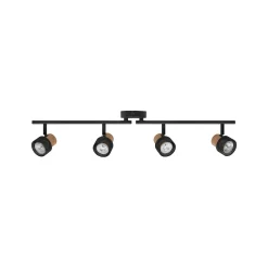 OSRAM kattospotti CORK, musta, 4 spotti GU10-LED 927 himmennettävä