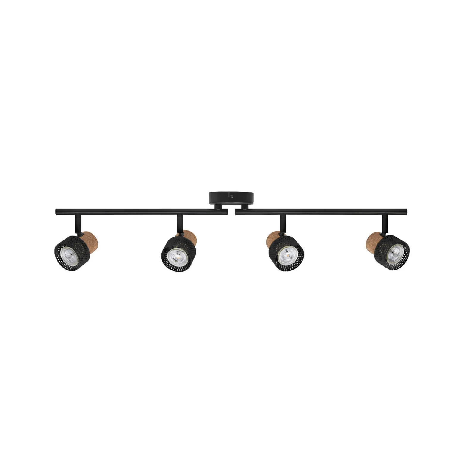 OSRAM kattospotti CORK, musta, 4 spotti GU10-LED 927 himmennettävä