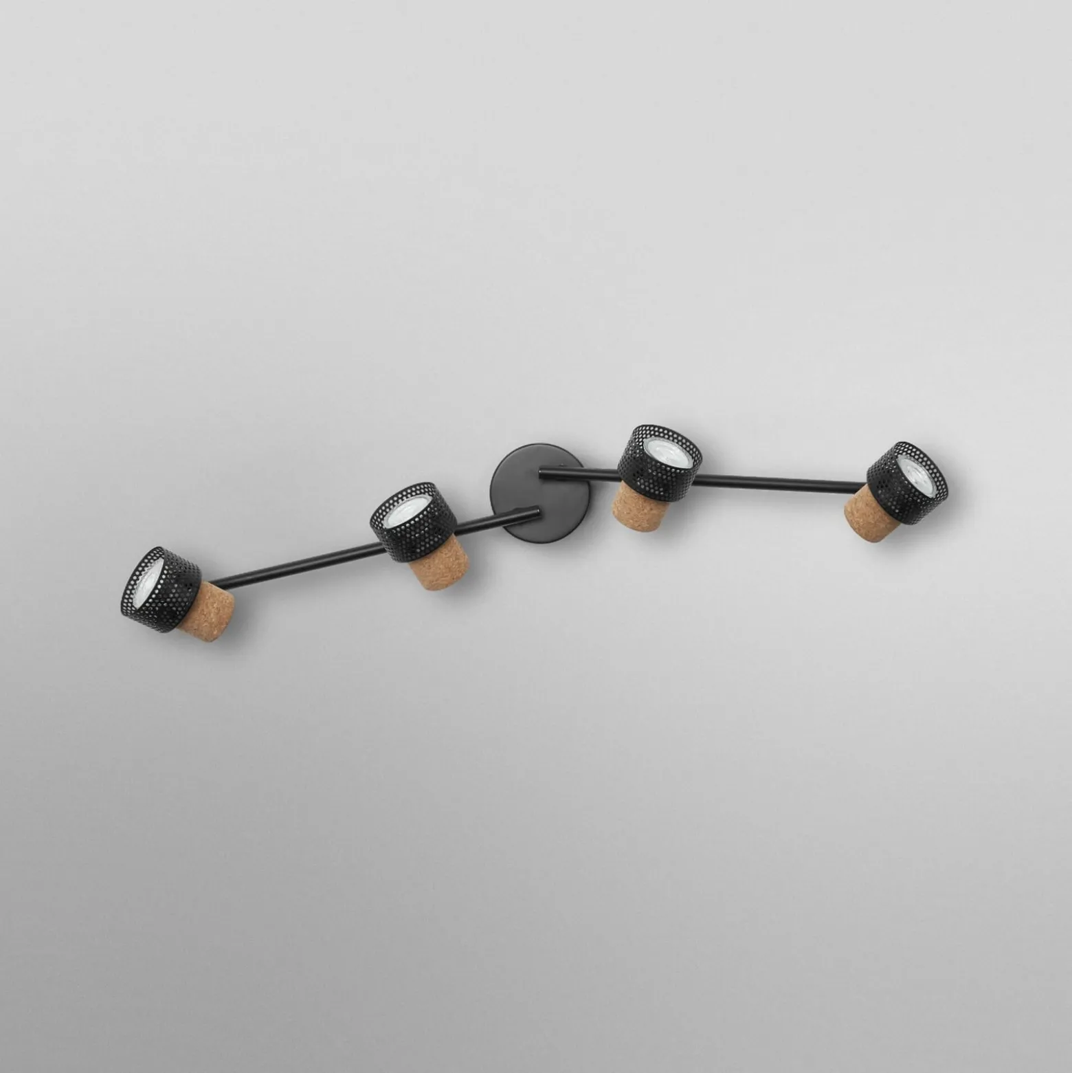 OSRAM kattospotti CORK, musta, 4 spotti GU10-LED 927 himmennettävä