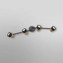 OSRAM kattospotti CORK, musta, 4 spotti GU10-LED 927 himmennettävä