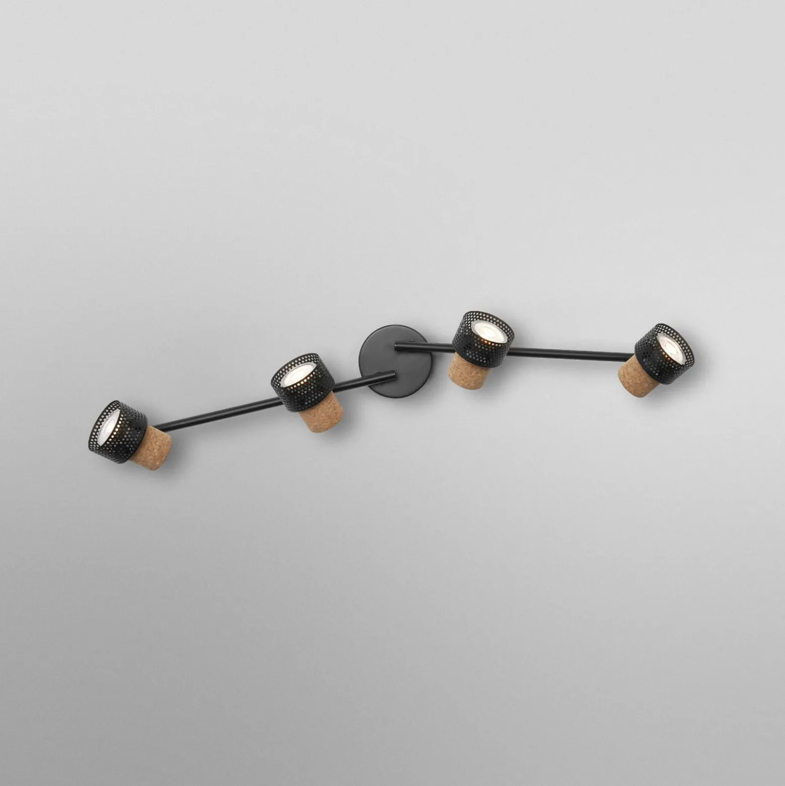 OSRAM kattospotti CORK, musta, 4 spotti GU10-LED 927 himmennettävä