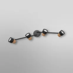 OSRAM kattospotti CORK, musta, 4 spotti GU10-LED 927 himmennettävä