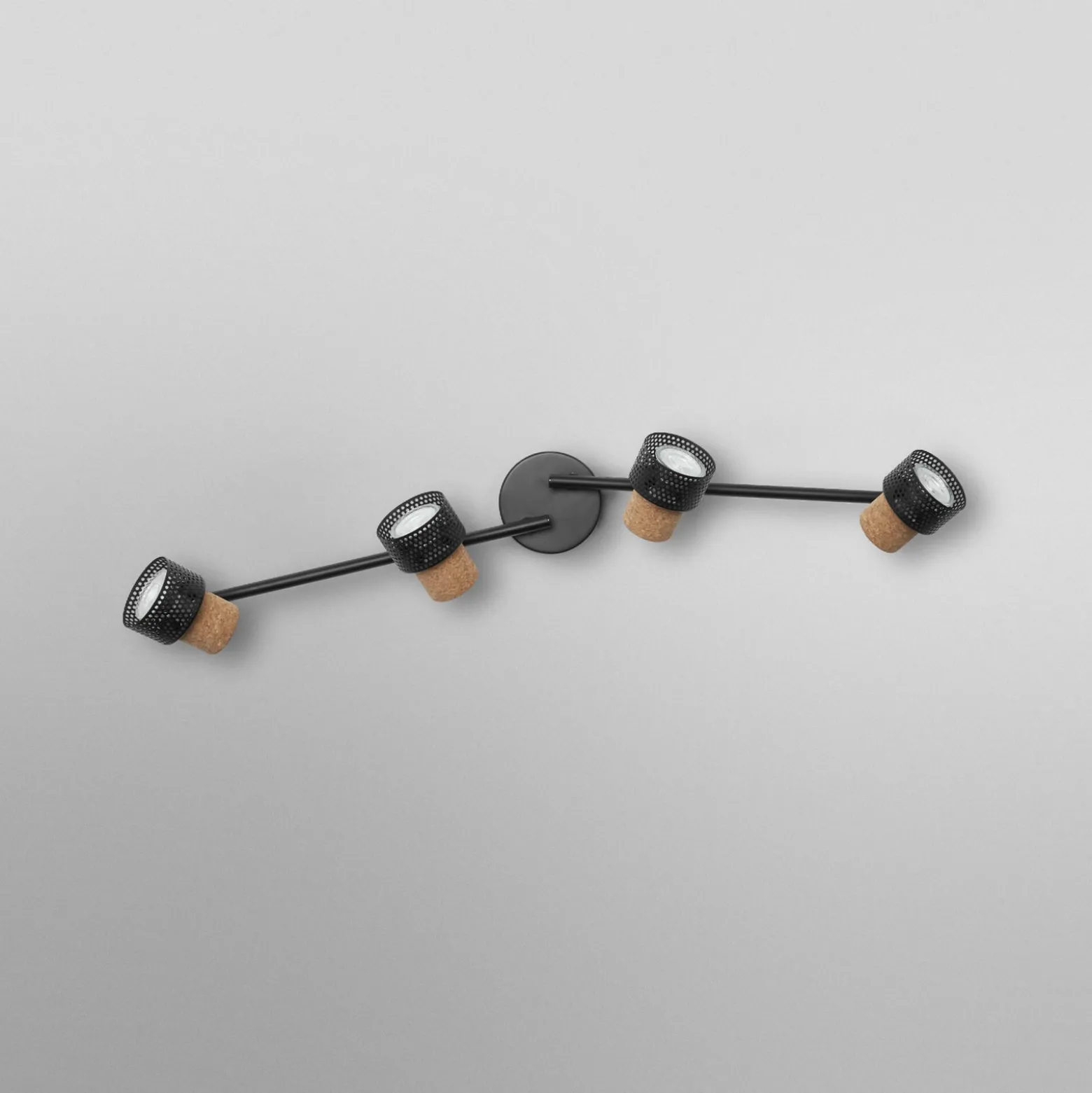 OSRAM kattospotti CORK, musta, 4 spotti GU10-LED 927 himmennettävä