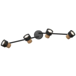 OSRAM kattospotti CORK, musta, 4 spotti GU10-LED 927 himmennettävä