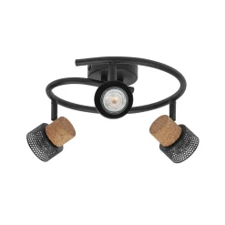 OSRAM kattospotti CORK SPIRAL musta 3-spotti GU10-LED 927