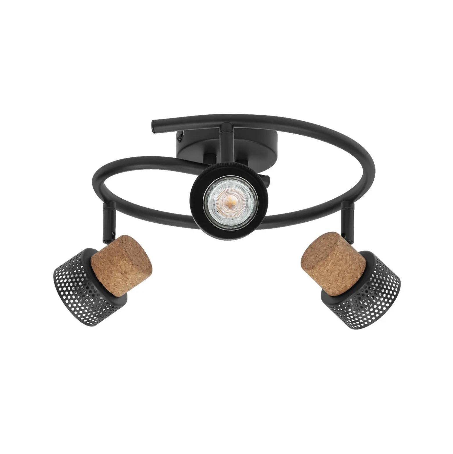 OSRAM kattospotti CORK SPIRAL musta 3-spotti GU10-LED 927