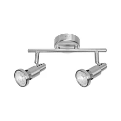OSRAM kattospottivalaisin, hopea, metalli, 2-lamppuinen GU10-LED 2700 K