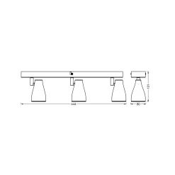OSRAM kattospottivalaisin PEAR, musta, 3-lamppuinen, GU10-LED 2700 K