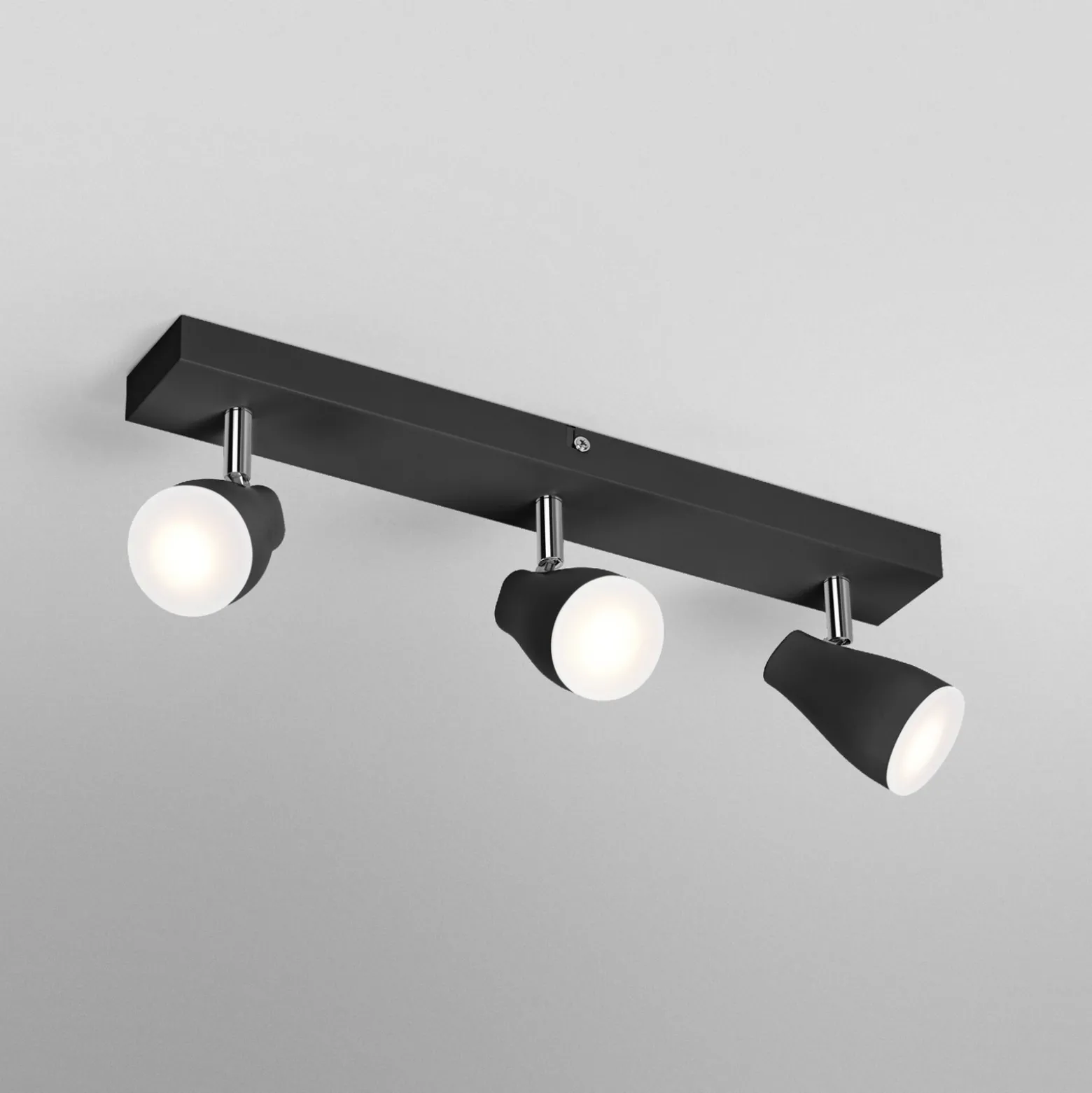 OSRAM kattospottivalaisin PEAR, musta, 3-lamppuinen, GU10-LED 2700 K