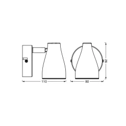 OSRAM kattospottivalaisin PEAR, musta, 1-lamppuinen, GU10-LED 2700 K