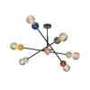 OSRAM kattovalaisin Decor Bubble, 6-lamppuinen, teräs, värikäs, E27