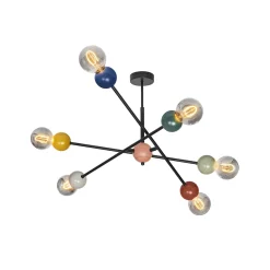 OSRAM kattovalaisin Decor Bubble, 6-lamppuinen, teräs, värikäs, E27