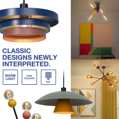 OSRAM kattovalaisin Decor Bubble, 6-lamppuinen, teräs, värikäs, E27