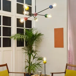 OSRAM kattovalaisin Decor Bubble, 6-lamppuinen, teräs, värikäs, E27