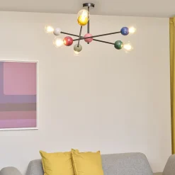 OSRAM kattovalaisin Decor Bubble, 6-lamppuinen, teräs, värikäs, E27