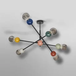 OSRAM kattovalaisin Decor Bubble, 6-lamppuinen, teräs, värikäs, E27