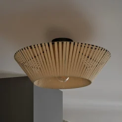 OSRAM kattovalaisin Decor Stripes beige Ø 40,5 cm tekstiili E27