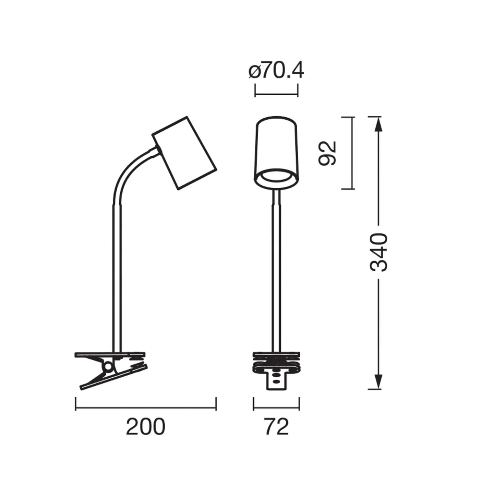 OSRAM klipsilamppun Office Line Desk Trapezium Clip musta