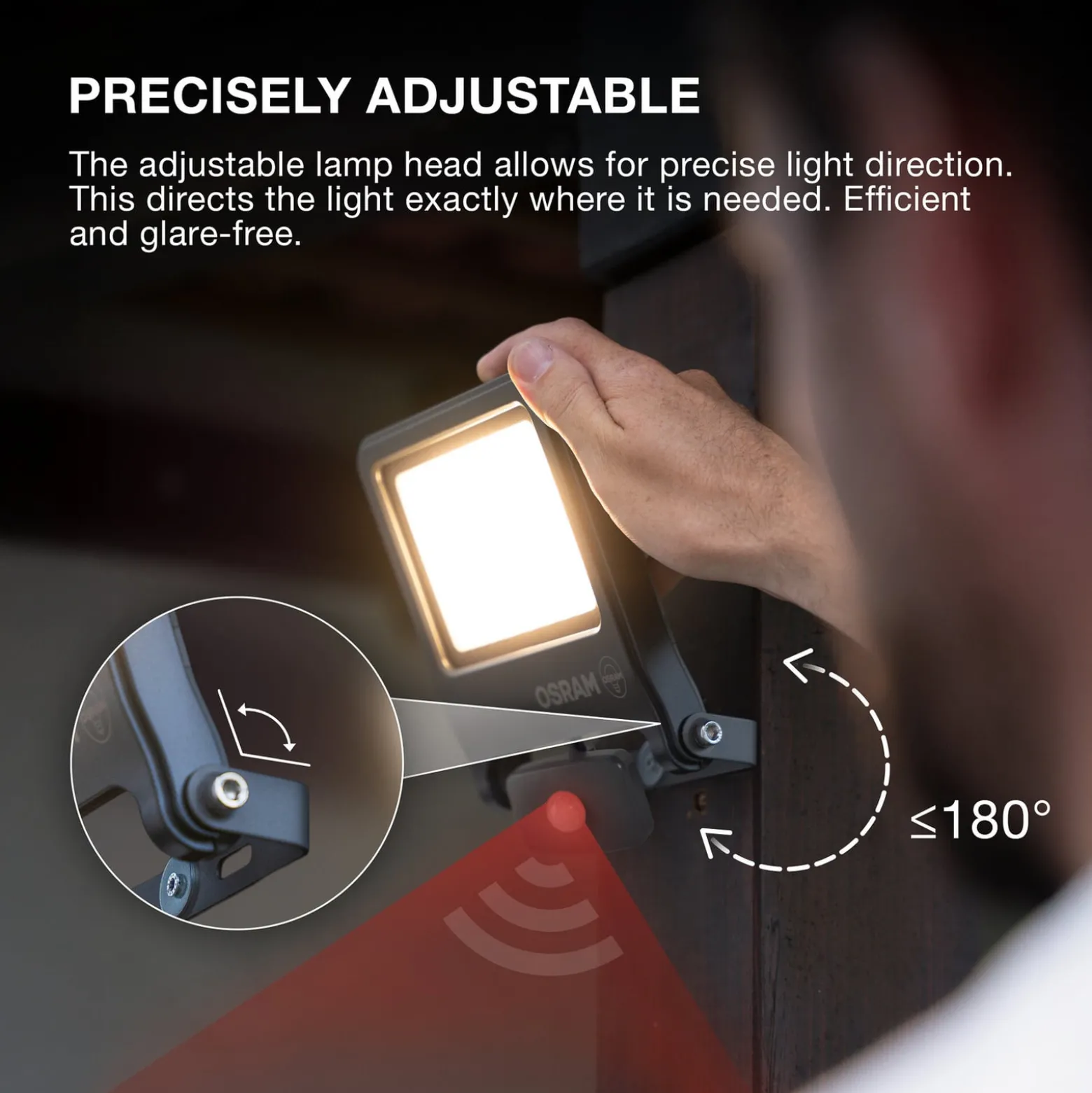 OSRAM kohdevalaisin ENDURA FLOOD, harmaa, anturi 30 W 830 IP44