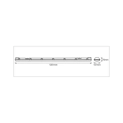OSRAM kosteiden tiloihin tarkoitettu lamppu SUBMARINE 126 cm 2 x 15 W G13-LED