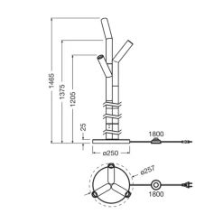 OSRAM lattiavalaisin Decor Straw, 3-lamppuinen, värikäs, teräs, E27