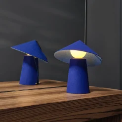 OSRAM LED-akkukäyttöinen pöytävalaisin Decor Flip, sininen, huopa, himmennettävä