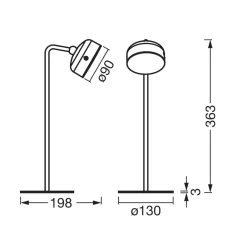 OSRAM LED-akkulamppu DECOR HELPER GADGET, musta, touchdim