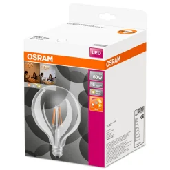 OSRAM-LED-globe-lamppu E27 6,5W G125 827 Glow dim