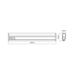 OSRAM LED-kaapinalusvalaisin LINEAR MOBILE, 20 cm anturi USB