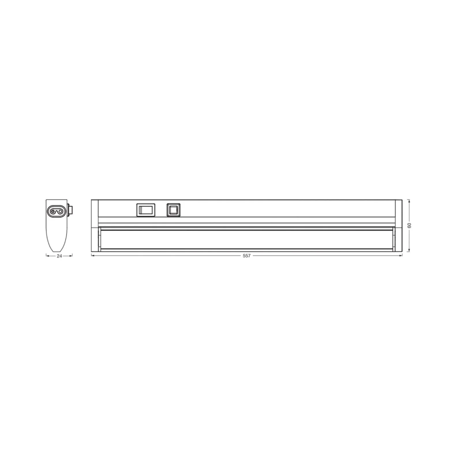 OSRAM LED-kalustevalaisin Linear Turn connect valkoinen 55 cm CCT himmennettävä