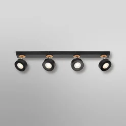 OSRAM LED-kattokohdevalo PLUTO, musta, 4 spotti, 3 000 K