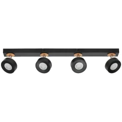 OSRAM LED-kattokohdevalo PLUTO, musta, 4 spotti, 3 000 K