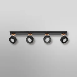 OSRAM LED-kattokohdevalo PLUTO, musta, 4 spotti, 3 000 K
