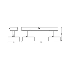OSRAM LED-kattokohdevalo PLUTO, valkoinen, 2 metallista spotti 3 000 K