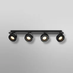 OSRAM LED-kattokohdevalo VENUS musta 4-lamppuinen metalli 3 000 K