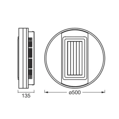 OSRAM LED-kattotuuletin GRILL, halkaisija 50 cm, valkoinen, kaukosäädin