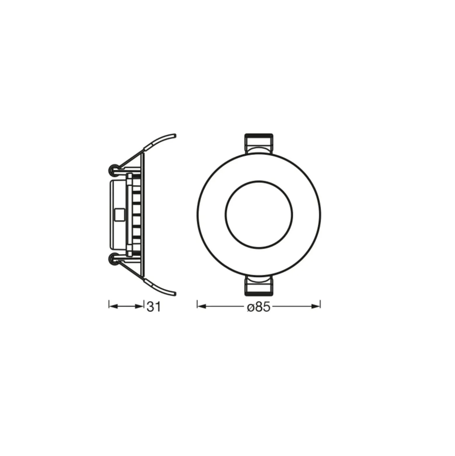 OSRAM LED-kattouppovalaisin SLIM, Ø 9 cm, 3 000 K, valkoinen