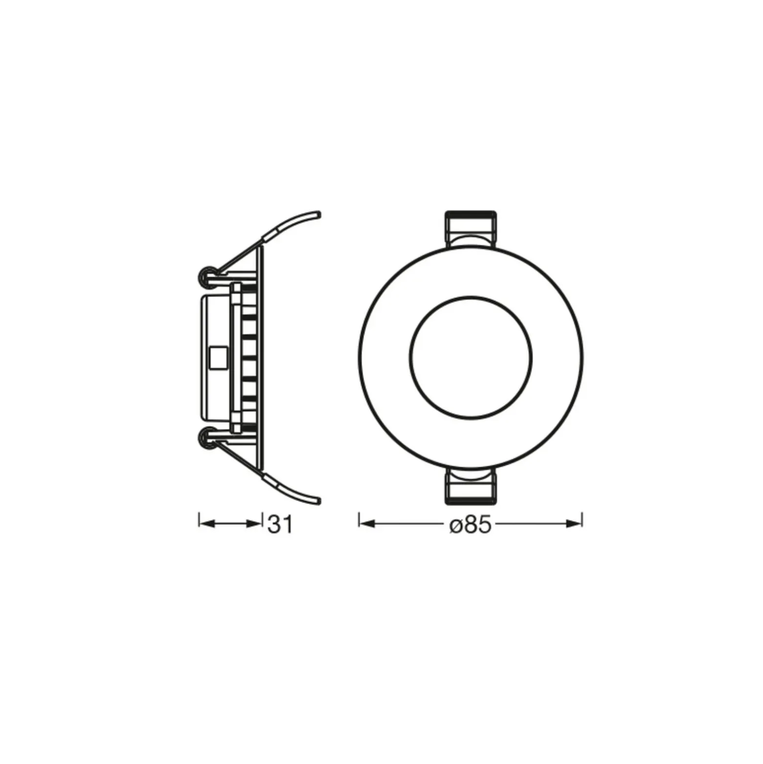 OSRAM LED-kattouppovalaisin SLIM, Ø 9 cm, 4 000 K, valkoinen