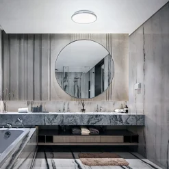 OSRAM LED-kattovalaisin BATHROOM, kromi, Ø 30 cm, IP44, CCT