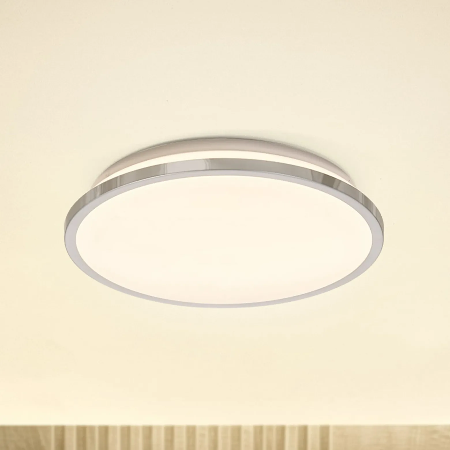 OSRAM LED-kattovalaisin BATHROOM, kromi, Ø 30 cm, IP44, CCT