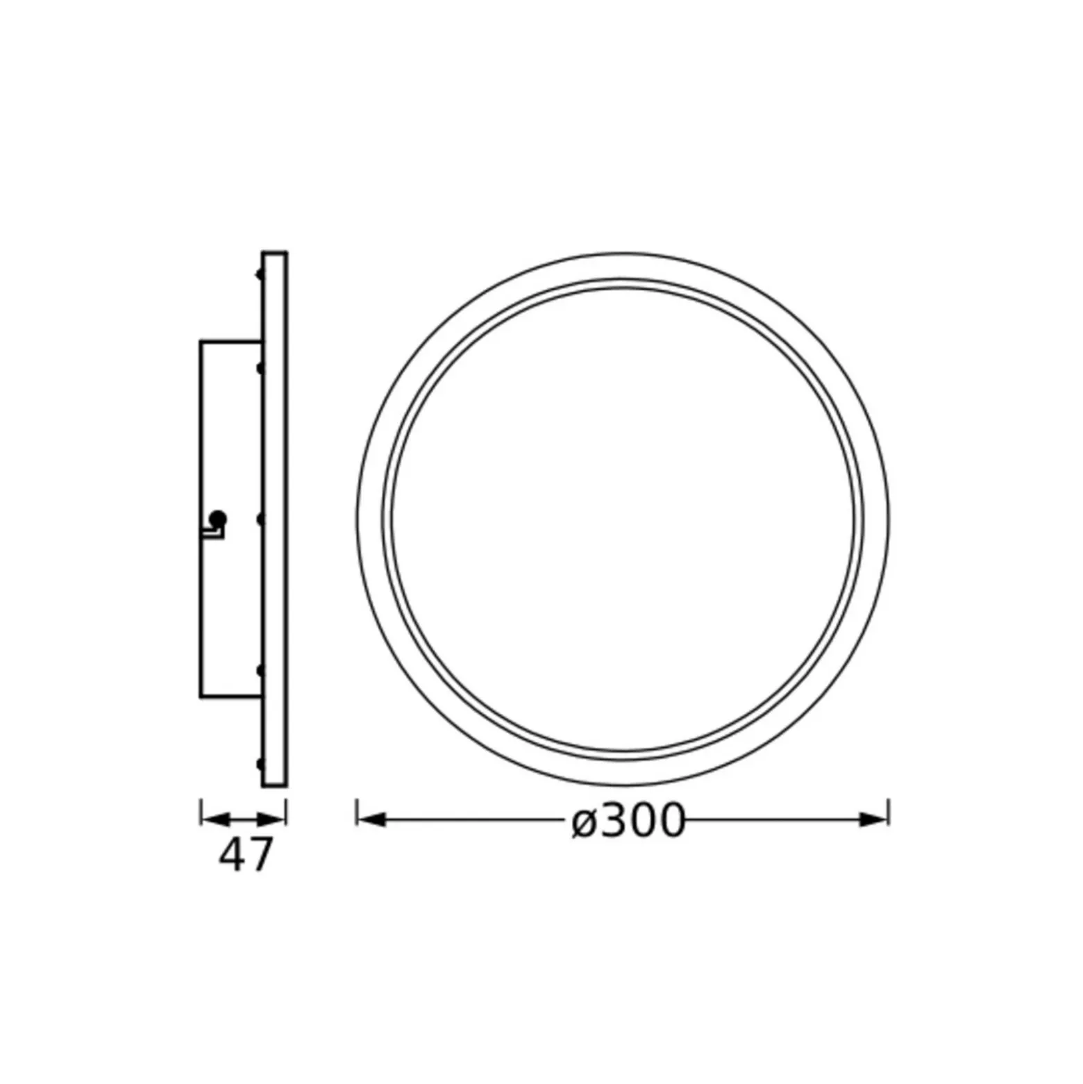 OSRAM LED-kattovalaisin BATHROOM, musta, Ø 30 cm, IP44 CCT