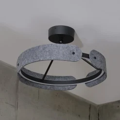 OSRAM LED-kattovalaisin Decor Curve Felt, harmaa, huopa, 3 000 K