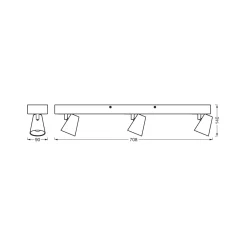 OSRAM LED-kattovalaisin NEPTUNE CLICK-SELECT, 3 spotti, valkoinen