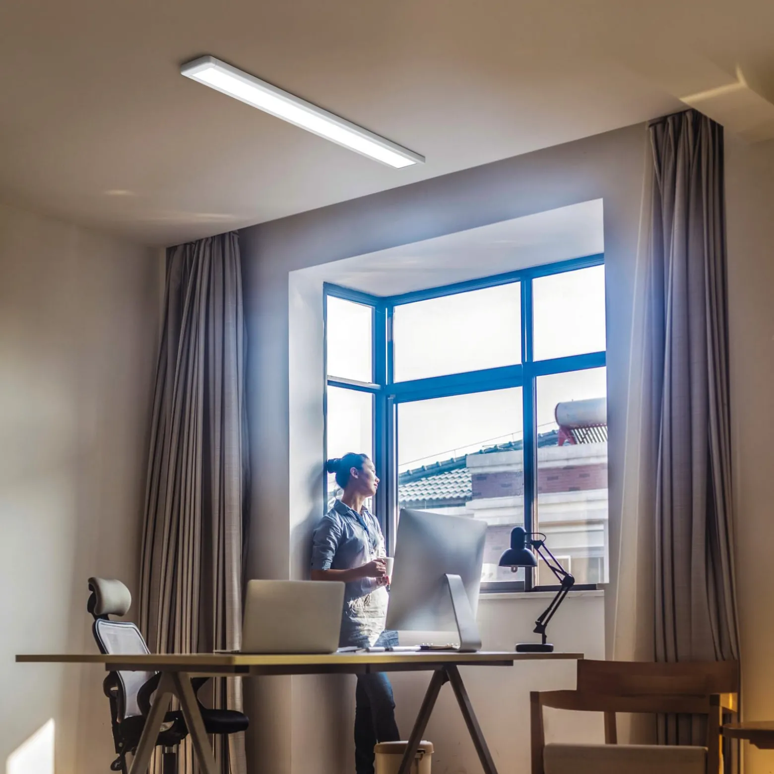 OSRAM LED-kattovalaisin OFFICE LINE, valkoinen, 122 cm, metalli