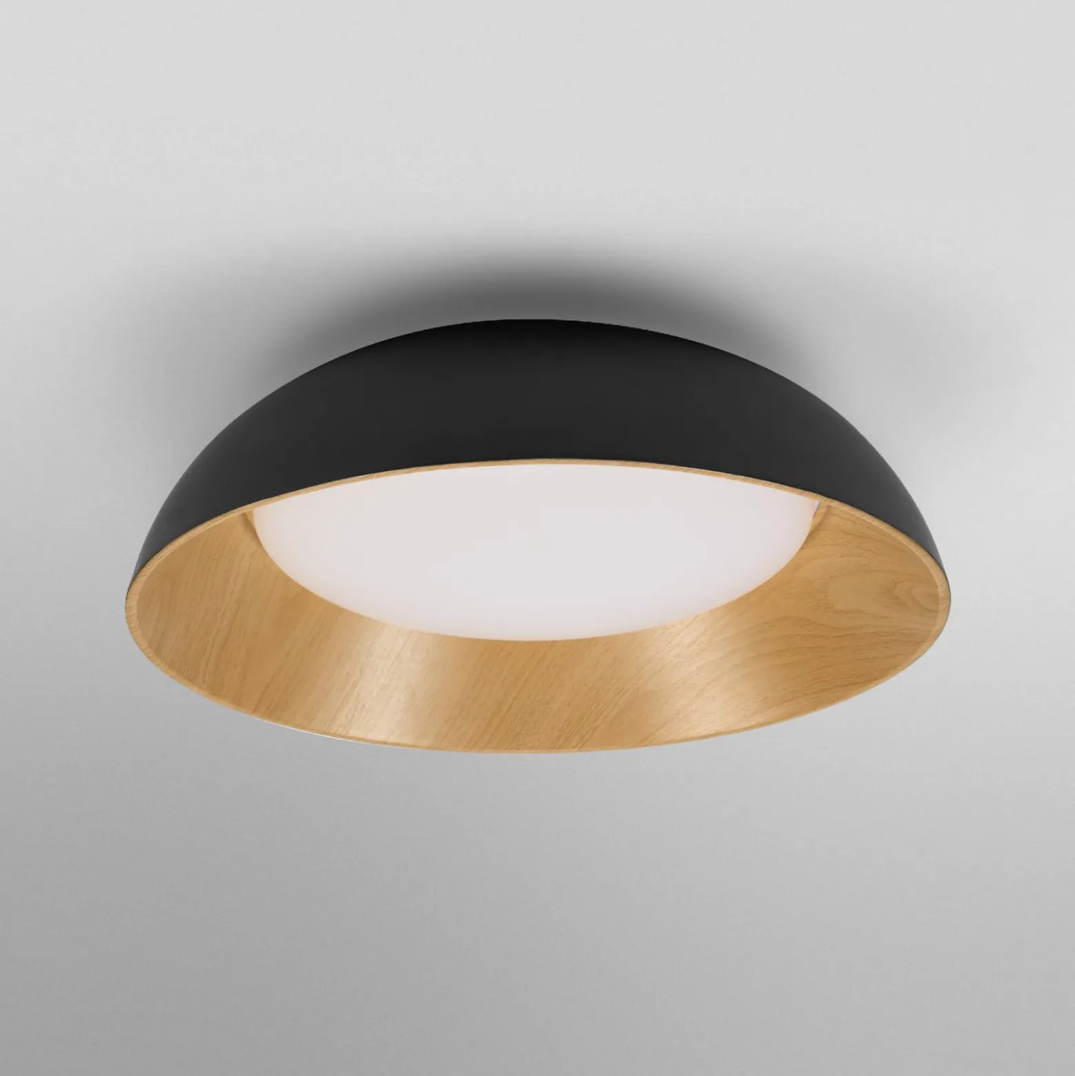 OSRAM LED-kattovalaisin ORBIS ALVA, musta/puukoriste, Ø 51 cm