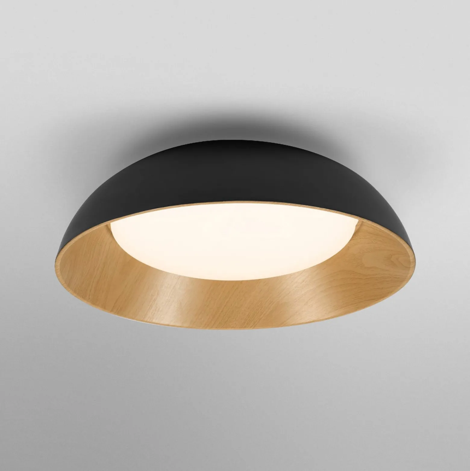 OSRAM LED-kattovalaisin ORBIS ALVA, musta/puukoriste, Ø 51 cm