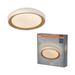 OSRAM LED-kattovalaisin ORBIS GLORIE valkoinen/puu Ø 40 cm clickdim