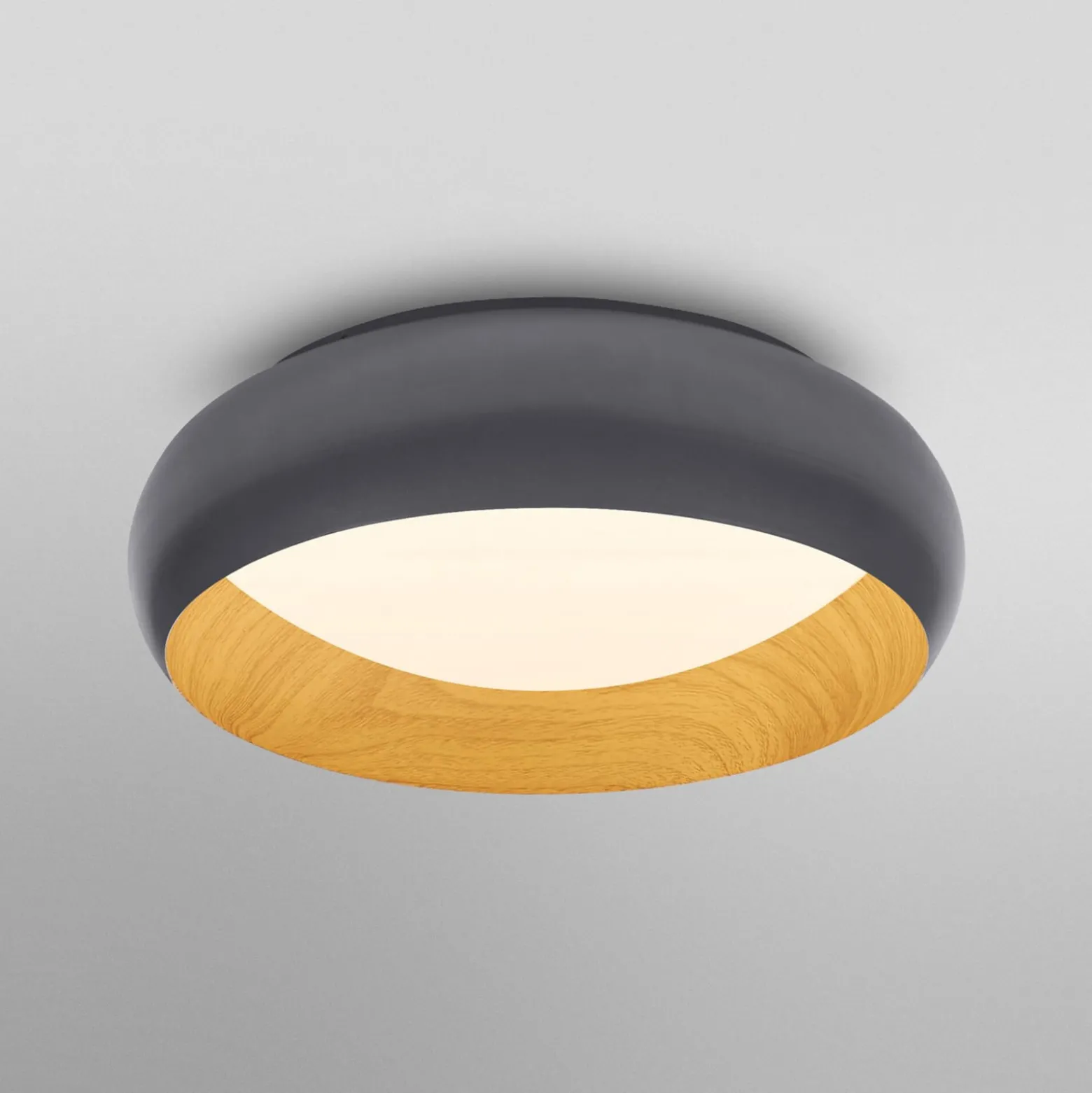 OSRAM LED-kattovalaisin ORBIS LIVIA, Ø 30 cm, harmaa, metalli, himmennettävä