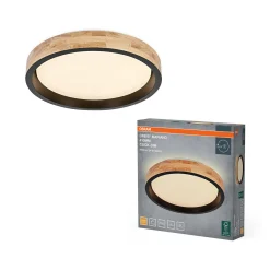 OSRAM LED-kattovalaisin ORBIS MARIANO puu/musta Ø 41 cm himmennettävä