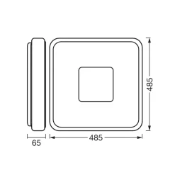 OSRAM LED-kattovalaisin ORBIS PIANA, hopea, 49 x 49 cm, clickdim
